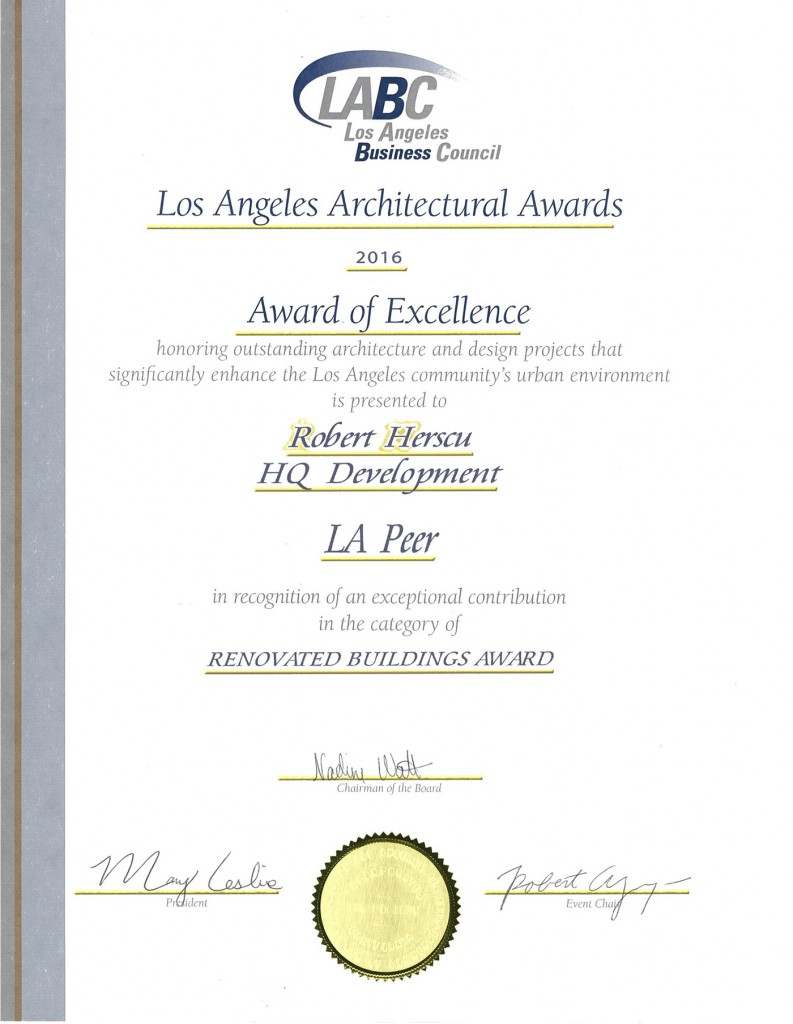 HQ Certificate of Excellence